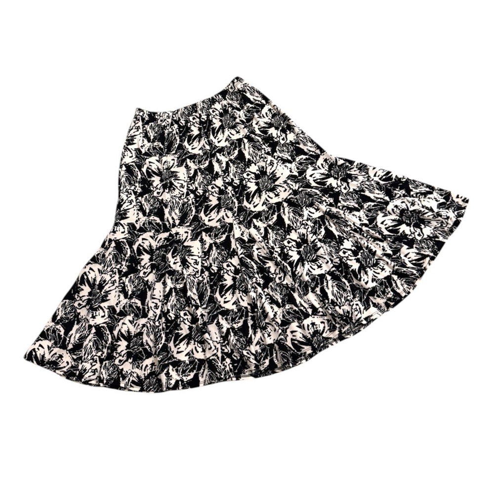 Chico's Travelers Skirt S:0(4-6) SAN TROPEZ ERICA SKIRT BLACK/WHITE A-Line NWT